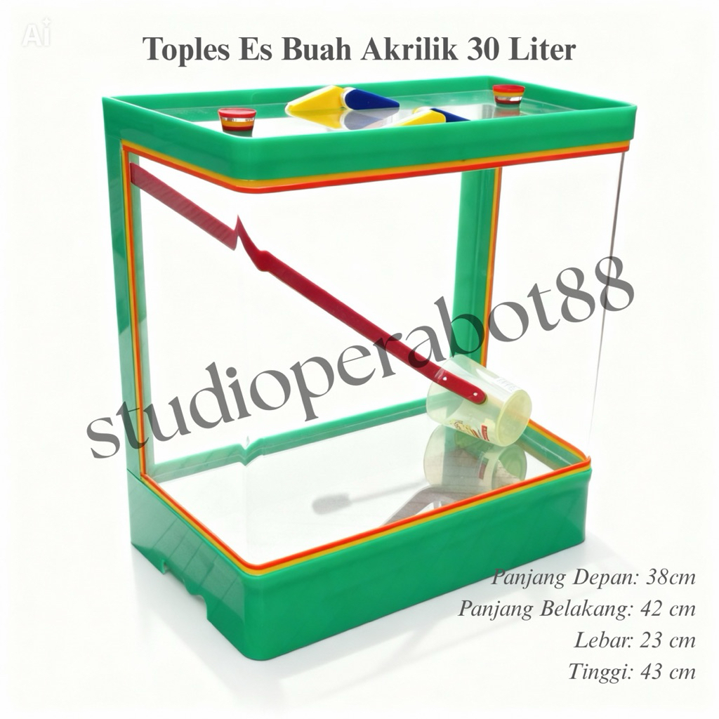 Toples Es Buah Akrilik (Acrylic) 30 Liter / Aquarium Es Buah Akrilik 30 Liter