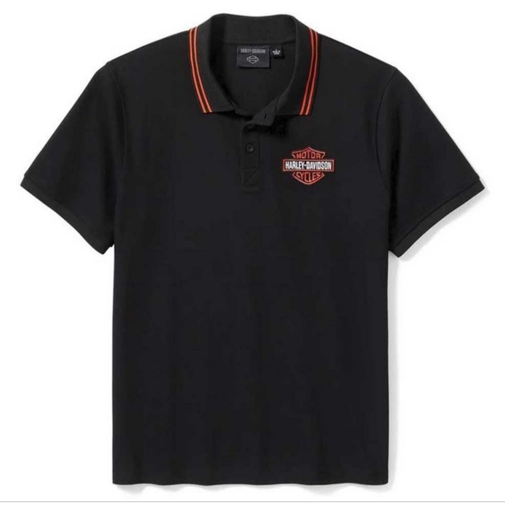POLO SHIRT HARLEY-DAVIDSON MEN'S BAR & SHIELD PIQUE HARLEY BLACK | KAOS KERAH PRIA TSHIRT POLO PRIA 