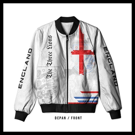 Jaket Bomber Tim England Kasual World CUP 2026 Dewasa full Printing - The Luminos -