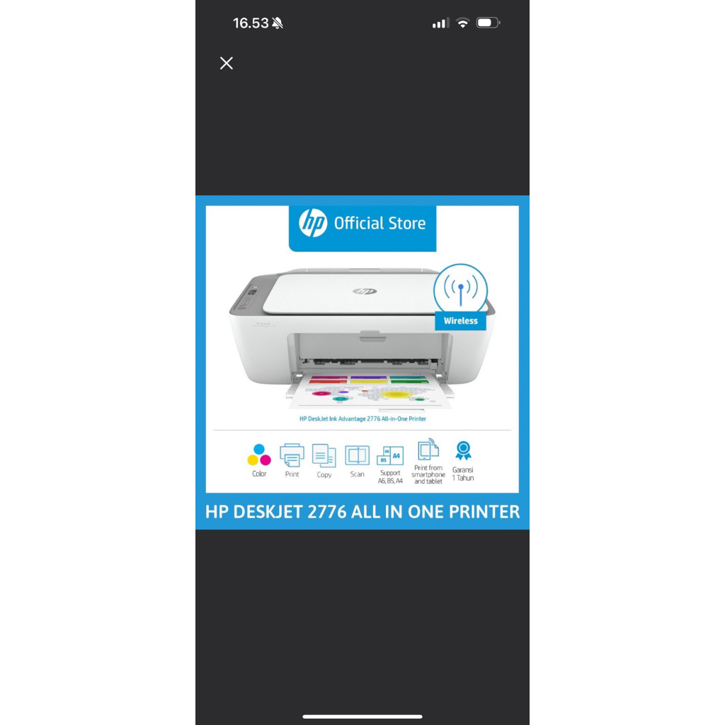 Printer HP wireless 2776 from carousell