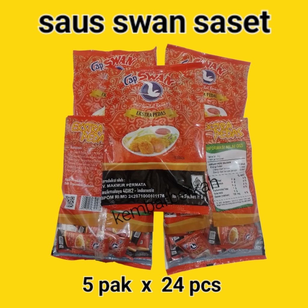 ( 5 pak ) Saus Sambal Swan Sachet/ stik 5 pak x 24 pcs Fried Chicken