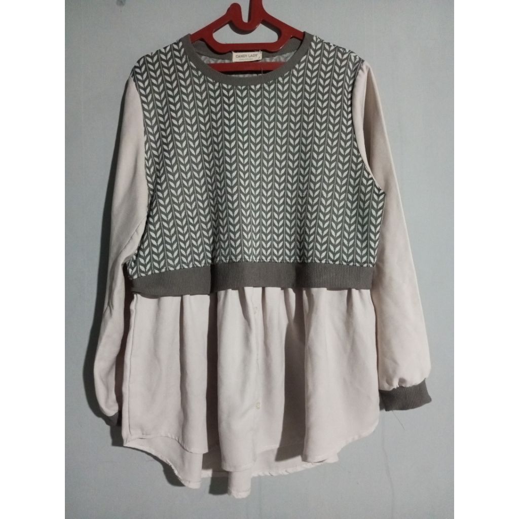 preloved Candy Lady baju atasan wanita warna grey