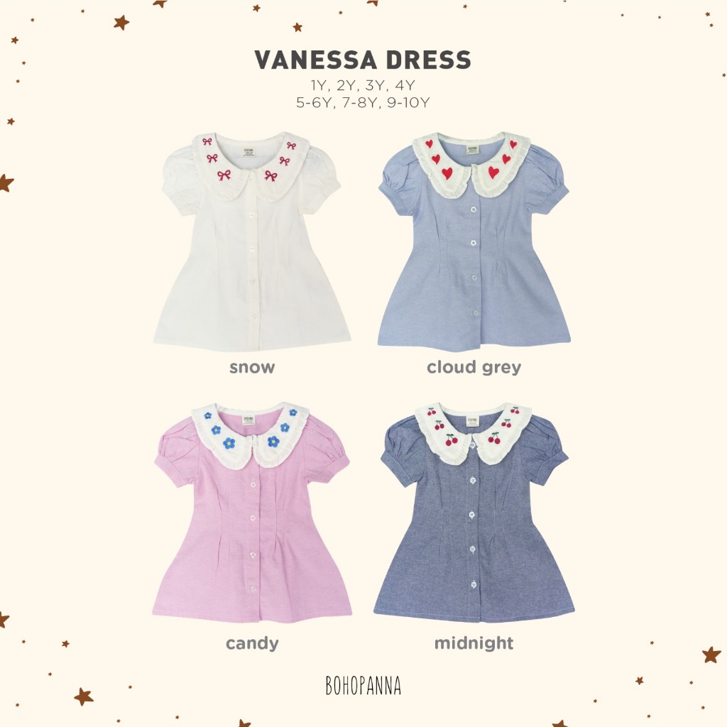 BOHOPANNA VANESA DRESS BOHOPANNA SAILOR COLAR BOHOPANNA BEATRIX DRESS DRESS ANAK BOHOPANNA