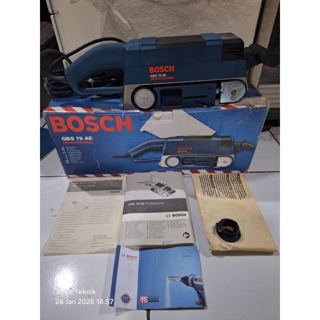 Mesin Amplas Belt / Belt Sander Bosch GBS 75 E PROFESSIONAL MADEIN SWITZERLAND