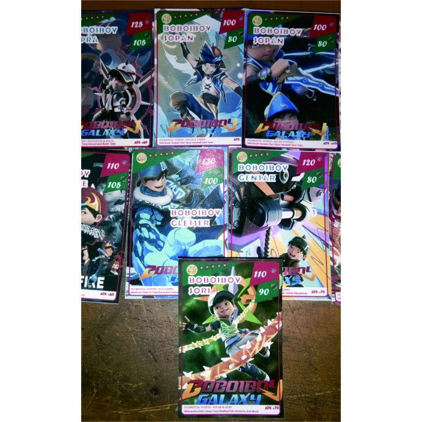 Kartu seticker boboiboy fusion