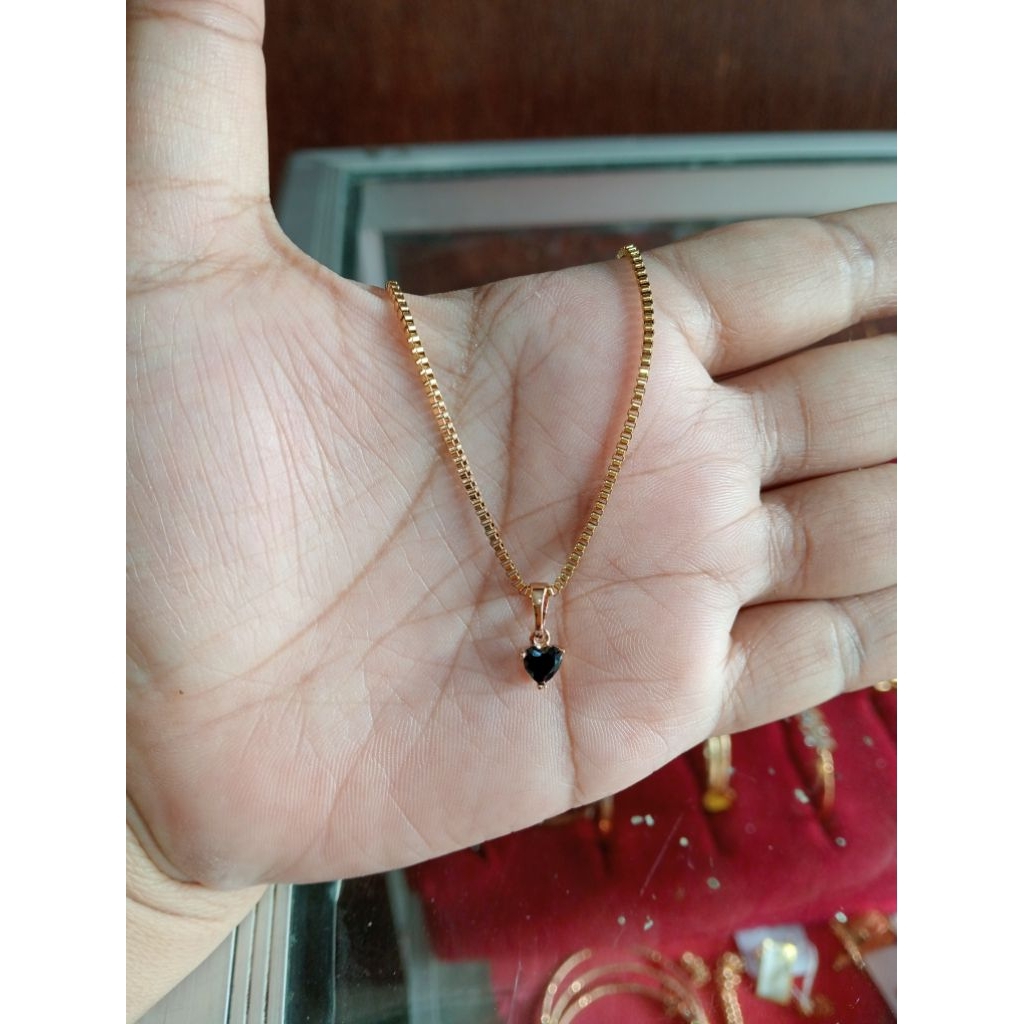 kalung itali liontin love mata hitam