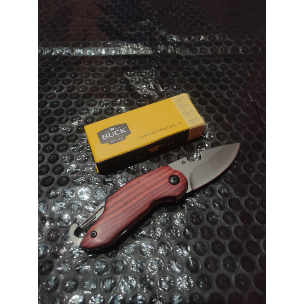 Pisau Lipat Carabiner X48 Buck Survival Stainless