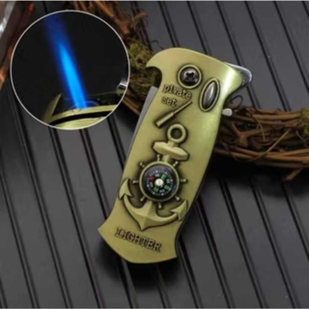 Korek Las Jet Pisau Lipat Kompas Cool CL509 - Desain Unik, Material Tahan Lama, Pemantik Magnet