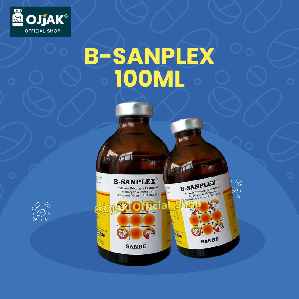 B-SANPLEX INJ 100 ml, vitamin B kompleks injeksi untuk hewan