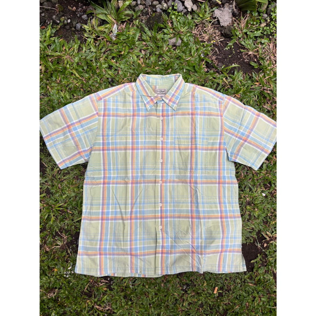 LL Bean Button Up Plaid Shirt