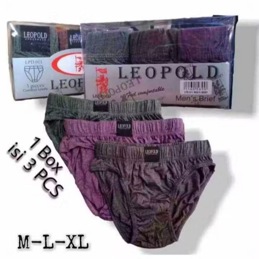 [ 3pcs ] CD Leopold Mika Art. 011 | CD leopold Karet Kerut | Celana Dalam Pria Dewasa -Murcewear