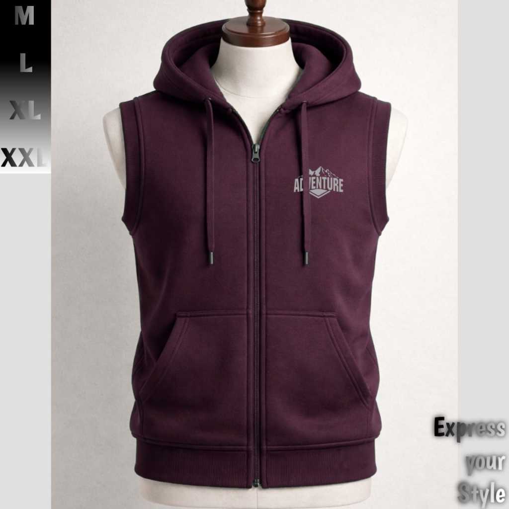 Hoodie Zipper Lekbong Unisex Pria Wanita - Rompi Vast Bahan Fleece Tebal 280gsm Premium Distro