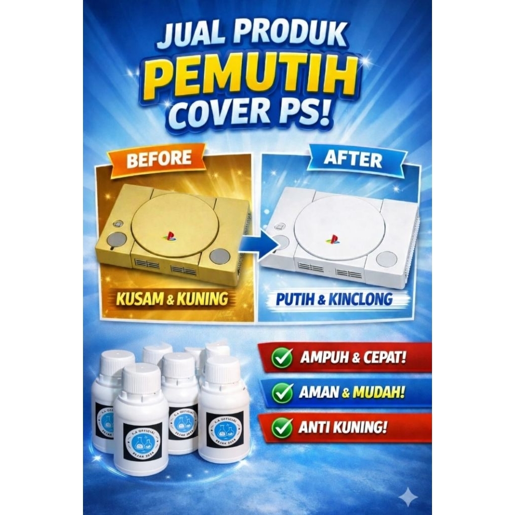 Cairan Pemutih Casing PlayStation | PS1 PS2 PS3 PS4 PS5