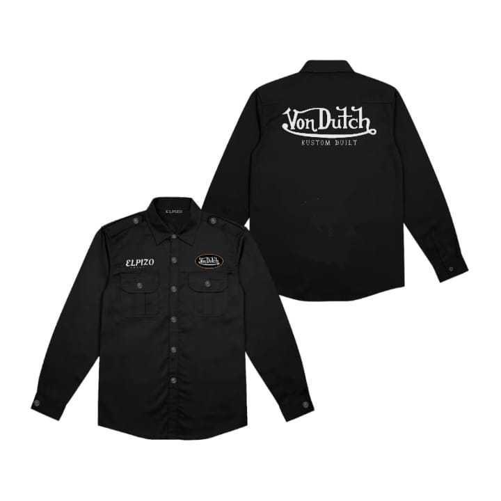 Elpizo Apparel Workshirt VON DUTCH Kemeja Kerja Lengan Panjang Unisex Pdh Distro Baju Pria dan Wanit