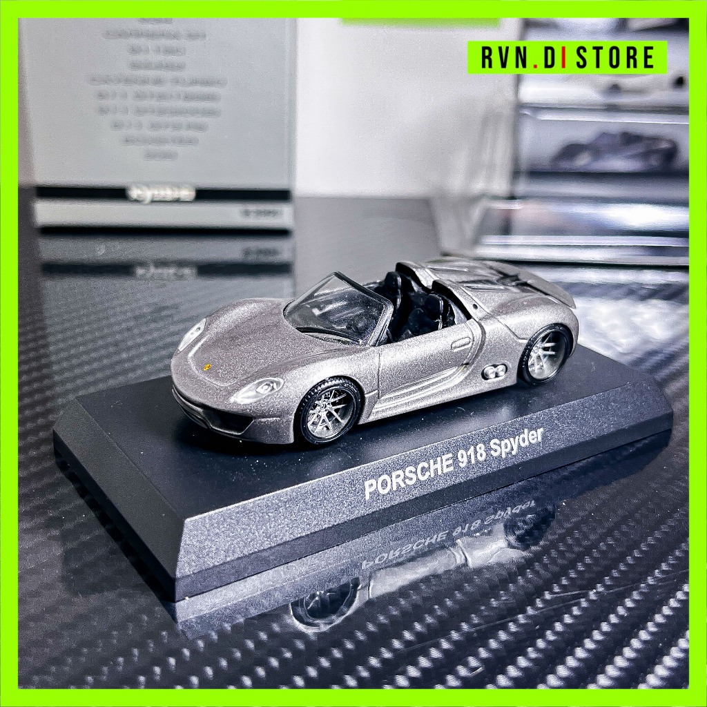 1/64 Kyosho PORSCHE 918 SPYDER GREY VELG GLUETACK diecast car model