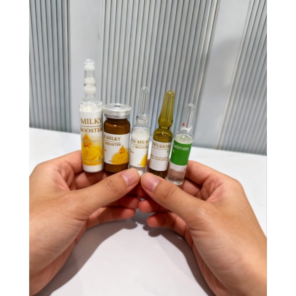 infus milky whitening booster set alat dan DNA salmon