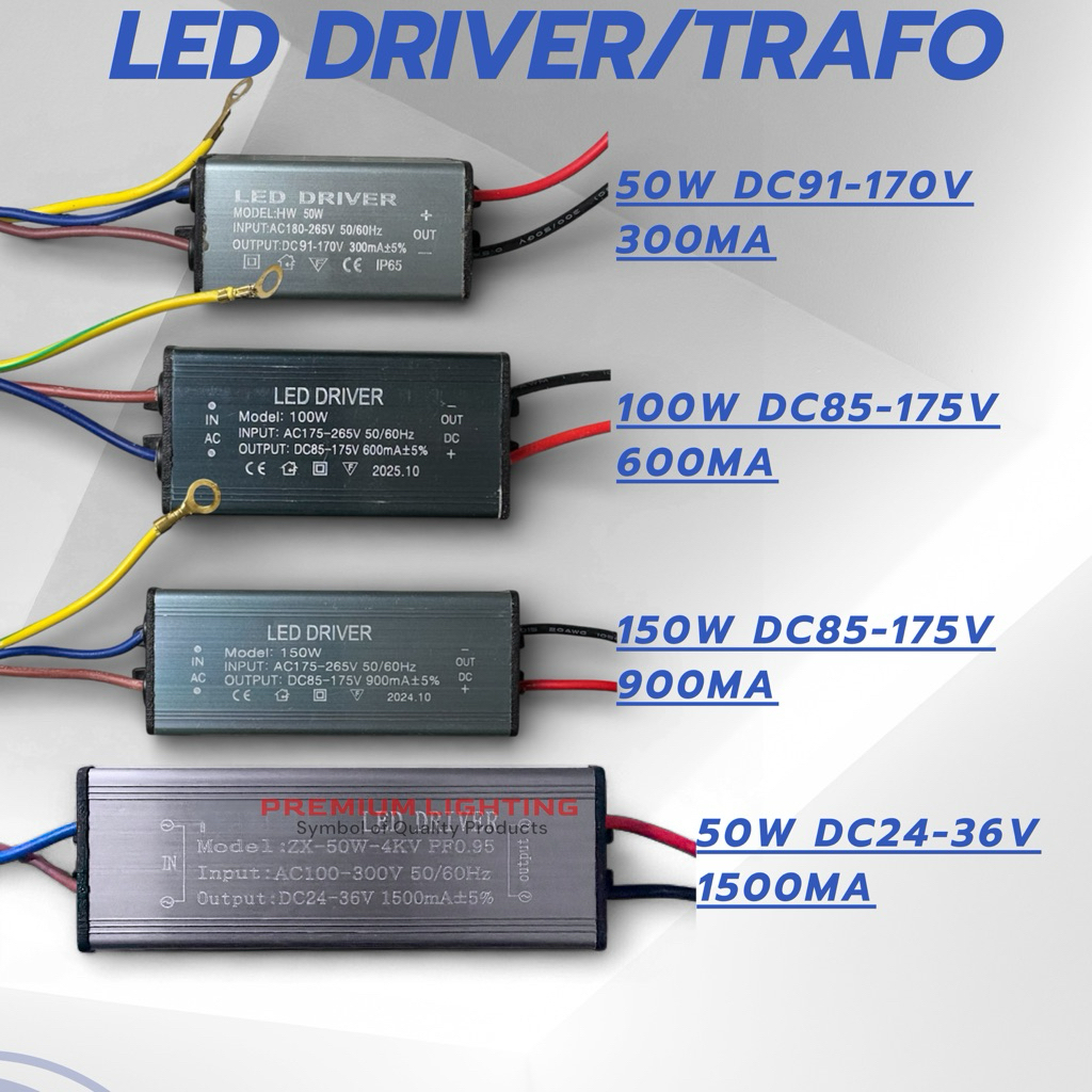 LED Driver Trafo lampu COB SMD 50W 100W 150W AC175-265V DC85-175V
