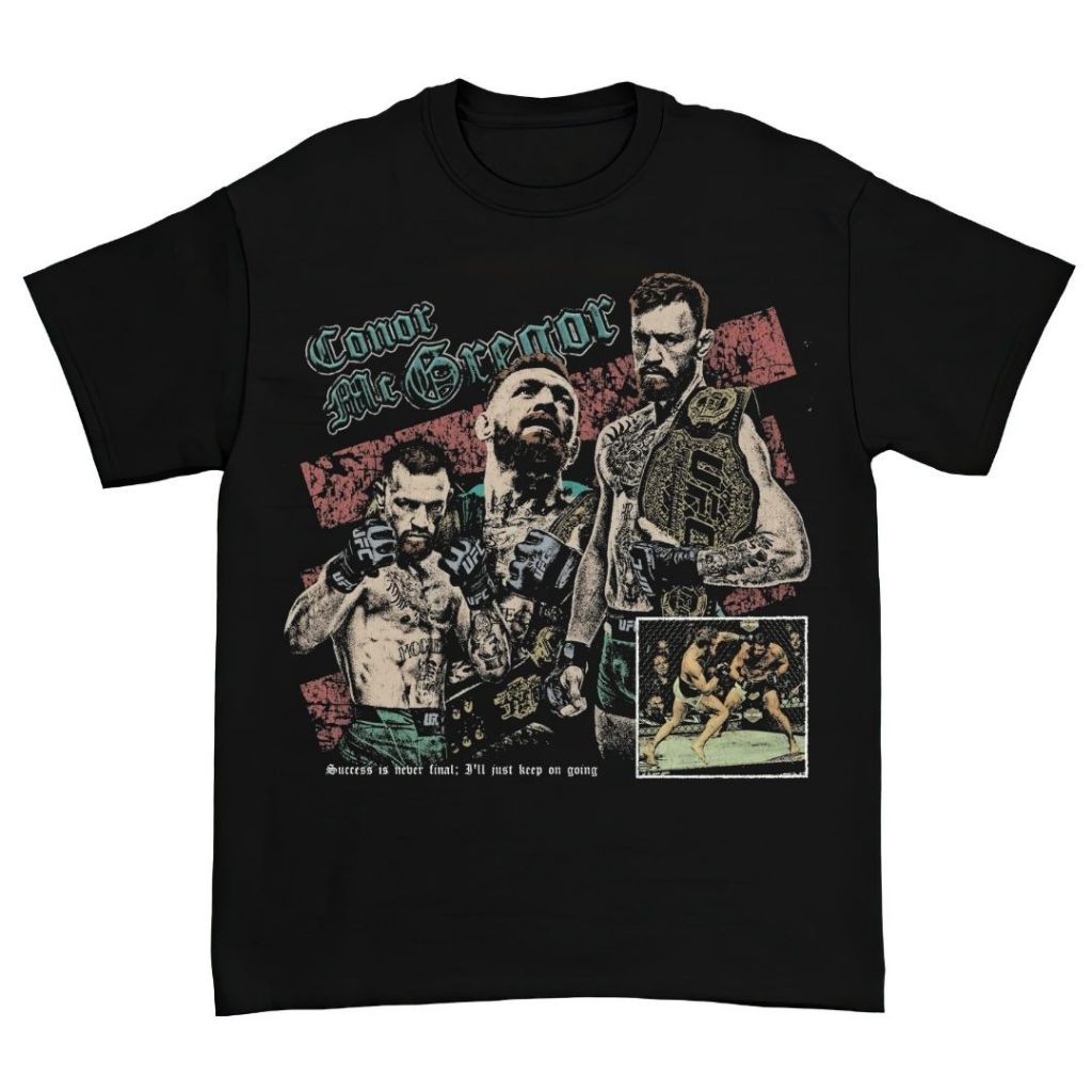 GORE NOTCH "CONOR MCGREGOR" BLACK REGULER FIT | T-SHIRT | BLACK | ATASAN | KAOS PRIA WANITA | UFC