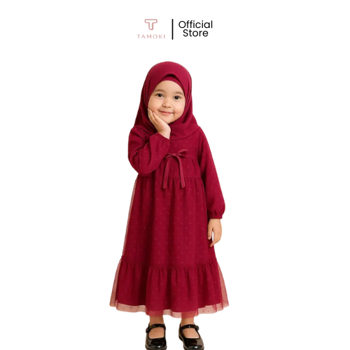 Tamoki - Dress Anak Muslim Polos Tulle