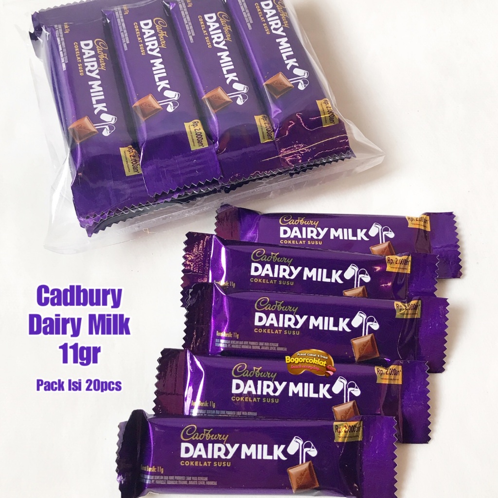 Coklat Cadbury Dairy Milk 11gr isi 20pcs