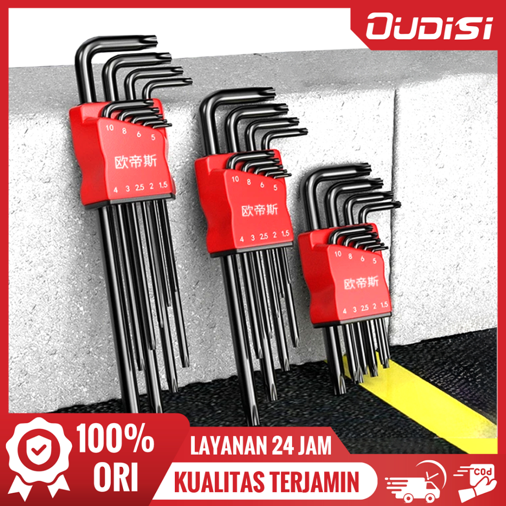OUDISI 9pcs kunci l bintang tekiro set Panjang Pendek