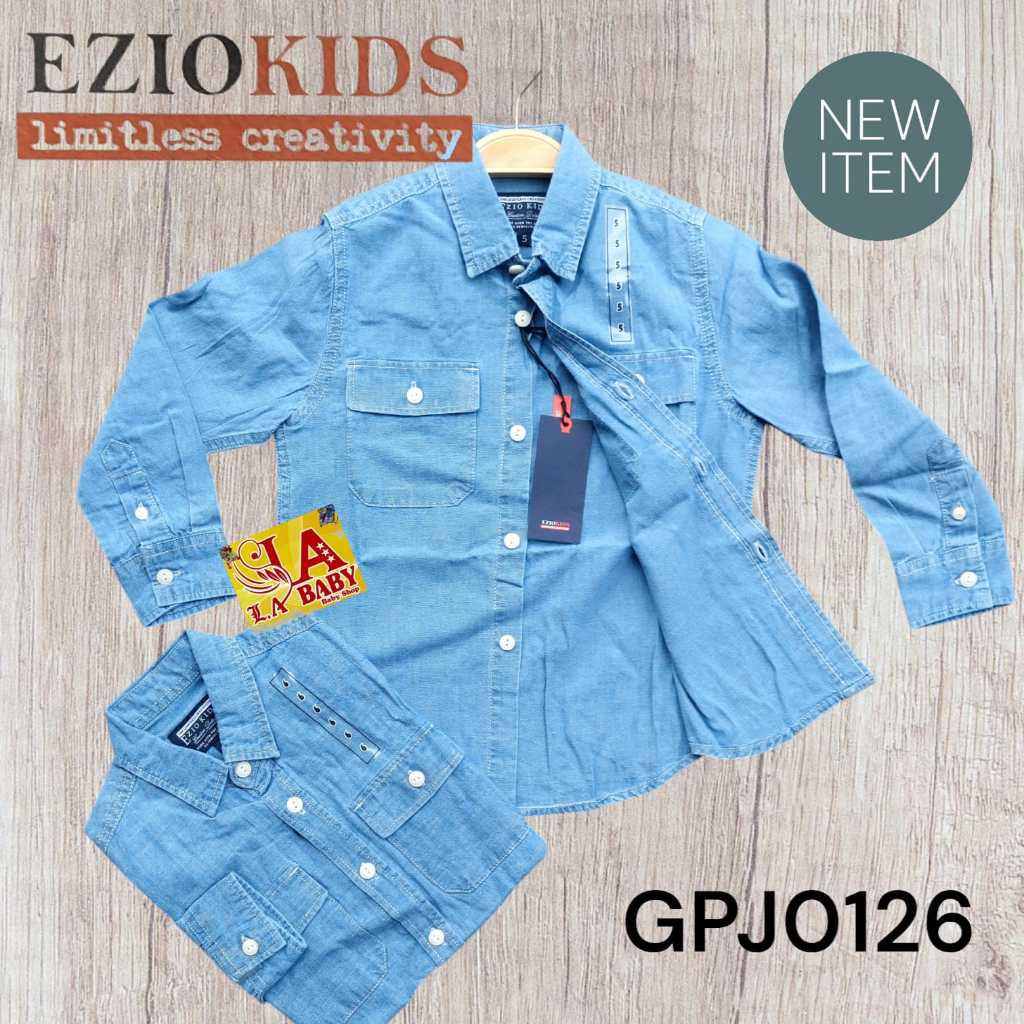 EZIO KIDS KEMEJA JEANS PREMIUM  LENGAN PANJANG ANAK LAKI-LAKI USIA 1-13 TAHUN