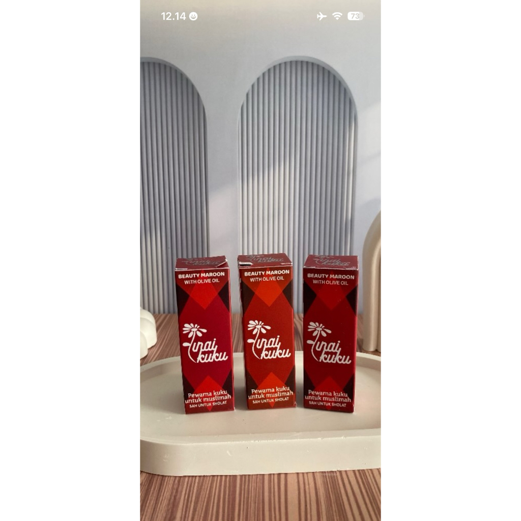 Inai Kuku Muslimah - Pewarna Kuku Halal untuk Sholat, Warna Merah Maroon, Tahan Lama