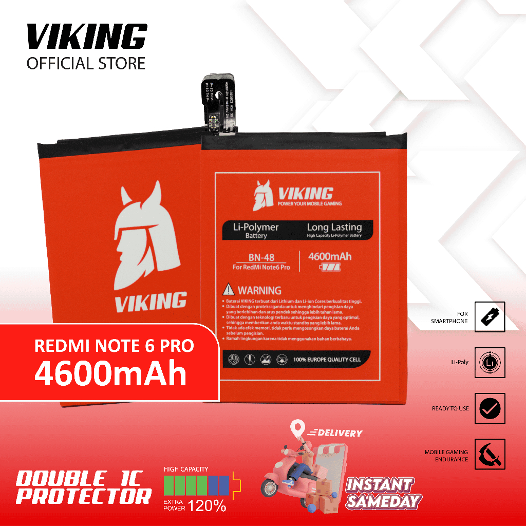 VIKING Baterai Redmi Note 6 Pro BN48 Double Power