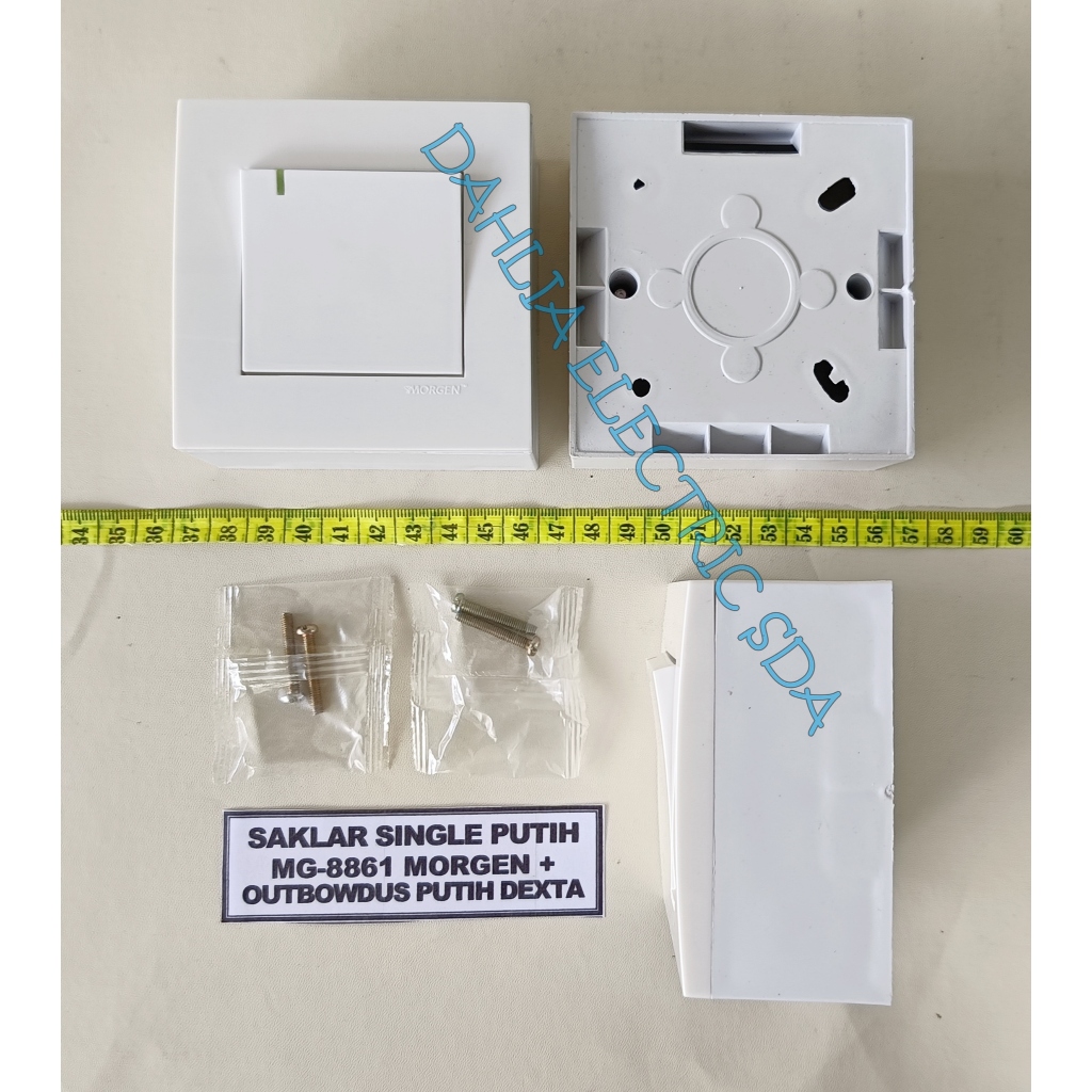 SAKLAR SINGLE MG-8861 MORGEN+OUTBOW DUS PUTIH DEXTA