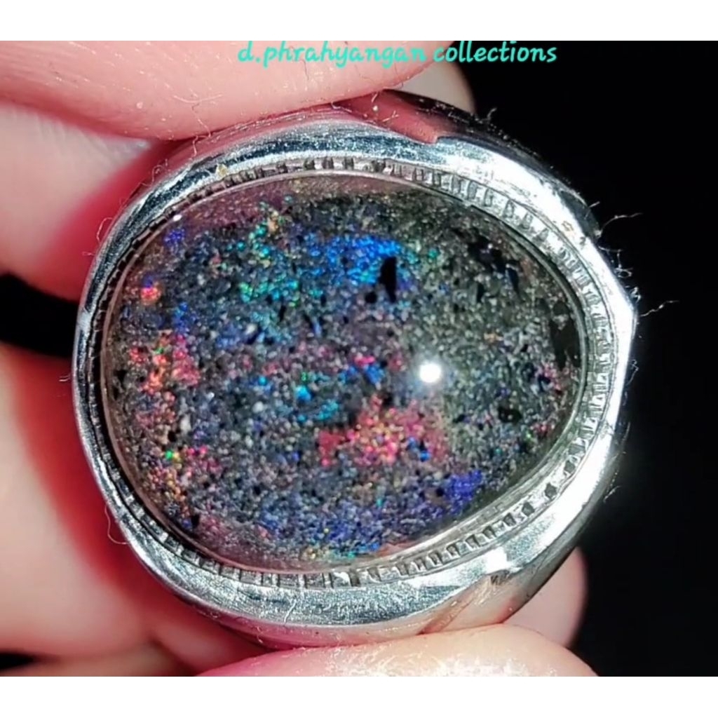 cincin black opal andamoka matrix natural asli alam Australia