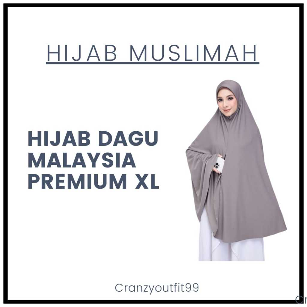 Hijab Dagu Malaysia XL Jumbo Syari Jersey Premium
