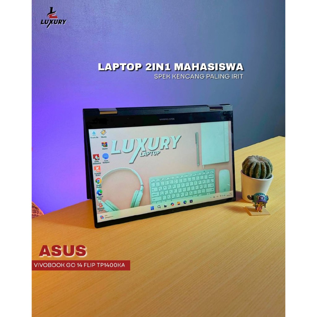 LAPTOP ASUS VIVOBOOK GO 14 FLIP TP1400KA RAM 4GB SSD 256GB TOUCHSCREEN BACKLIGHT SECOND