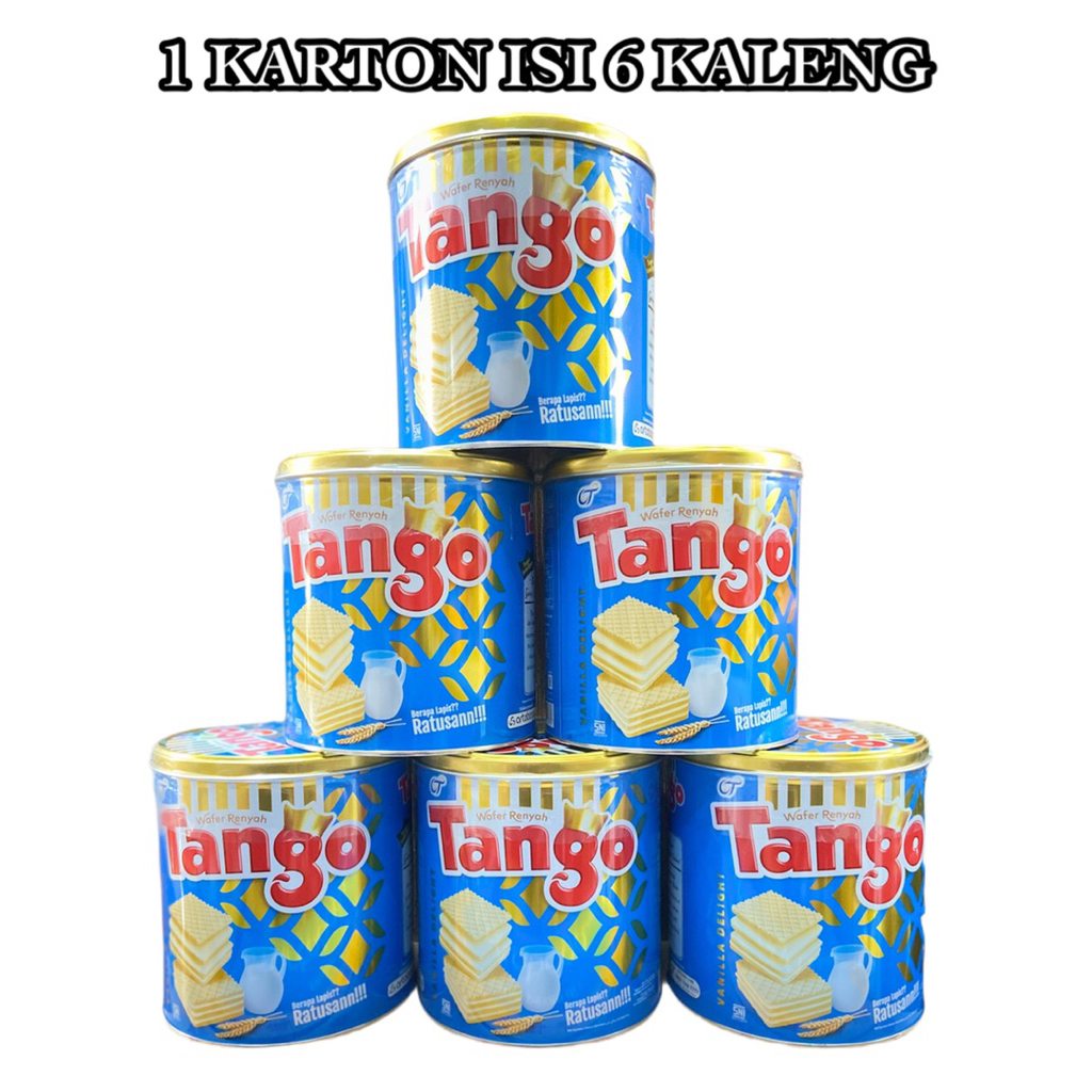 1 Karton isi 6 Kaleng - Wafer Tango Rasa Vanilla dan Coklat - Tango Kaleng Festive
