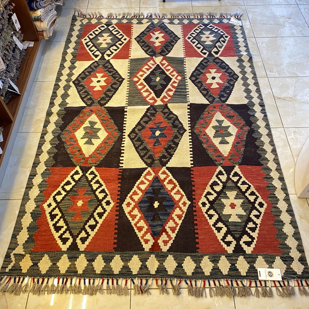 B85 KILIM TURKI 100% HANDMADE 181x124cm / KILIM KARPET TURKI ORI LIMITED