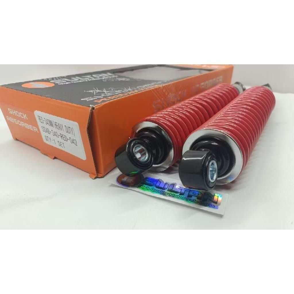 SHOCK BELAKANG BEBAN BERAT 340MM WARNA MERAH MEREK SULTAN
