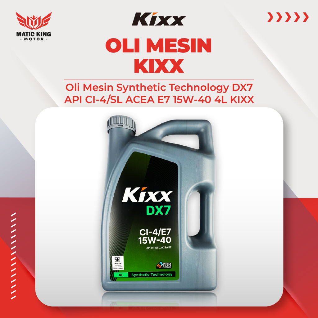 Oli Mesin Oil DX7 15W-40 API CI-4/SL ACEA E7 Synthetic Technology 4 L 4000ml Kixx