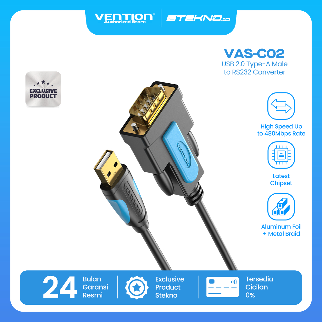 Vention USB to RS232 DB9 Parallel Com Serial Adapter Black