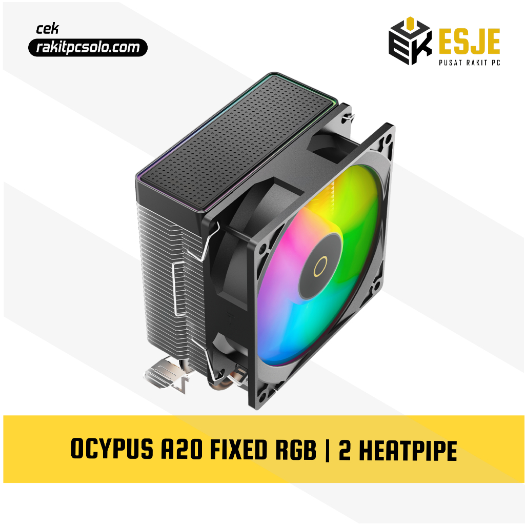 OCYPUS Gamma A20 RGB - CPU Air Cooler Dual Heat Pipes 92mm Fan