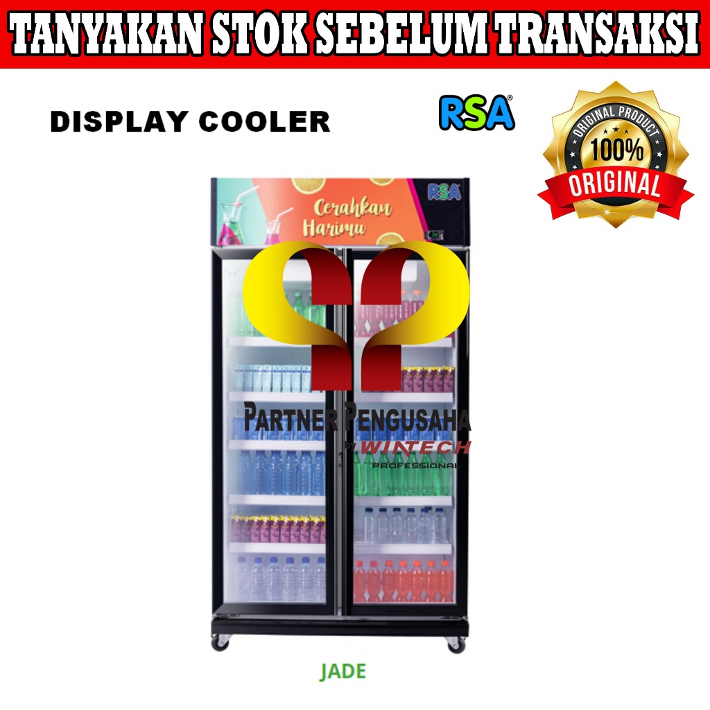 RSA JADE DISPLAY COOLER / LEMARI PENDINGIN MINUMAN / SHOWCASE 2 PINTU