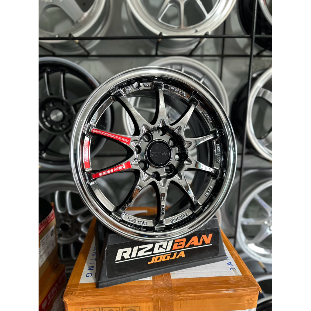 velg ce28 r15 black chrome lebar 6,5 et40 kondisi baru