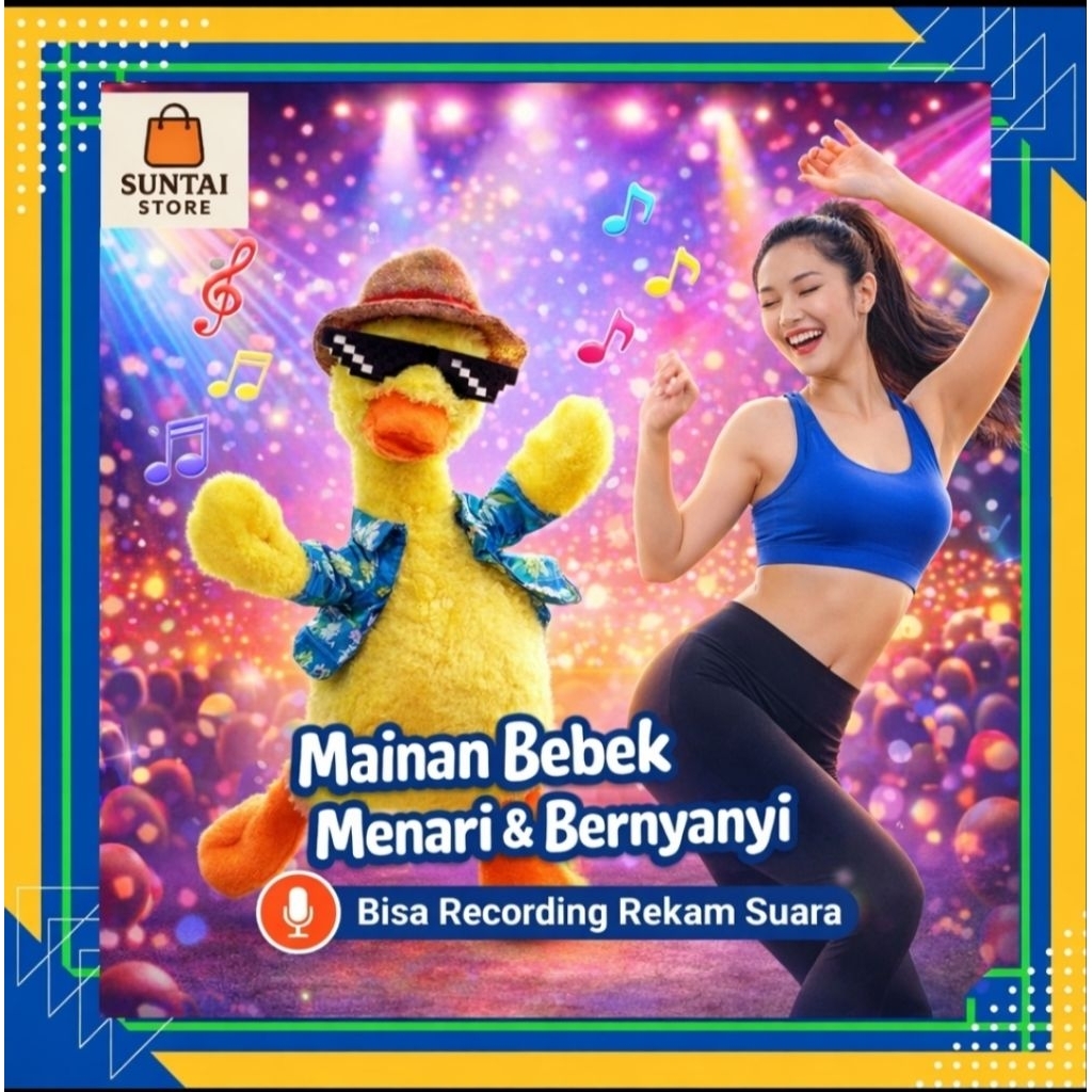 Mainan Boneka Bebek Goyang Lucu Berbicara Menari Menyanyi Banyak Lagu dan Merekam Suara - Toys Funny