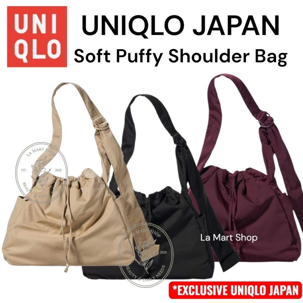 (100% ORI UNIQLO JAPAN) UNIQLO Soft Puffy Shoulder Bag / Tas Uniqlo / Uniqlo Shoulder Bag/ Tas Selem