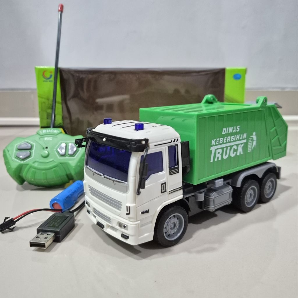 Truk Sampah Remote Control Mainan Anak Box Dump Manual 4 Channel