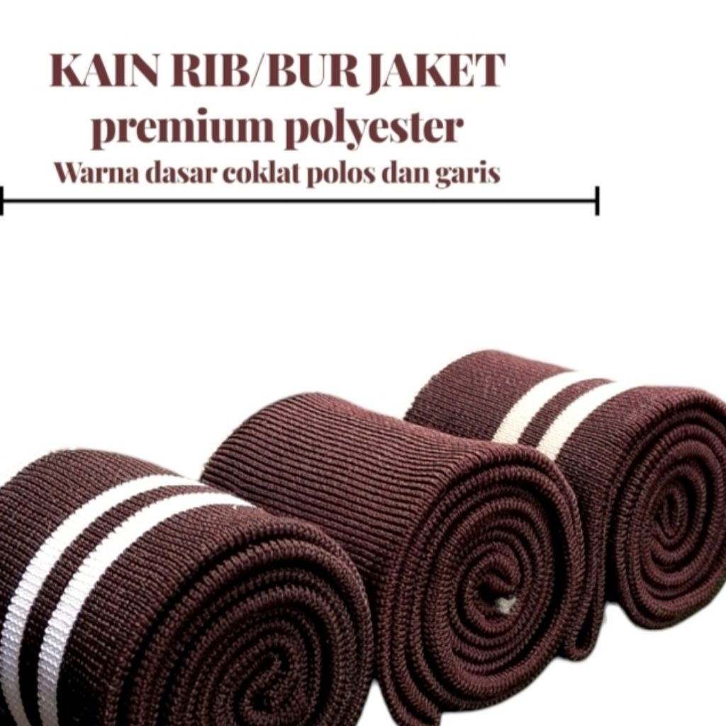 RIB/BUR Jaket premium warna coklat untuk lengan krah pinggang perlembar