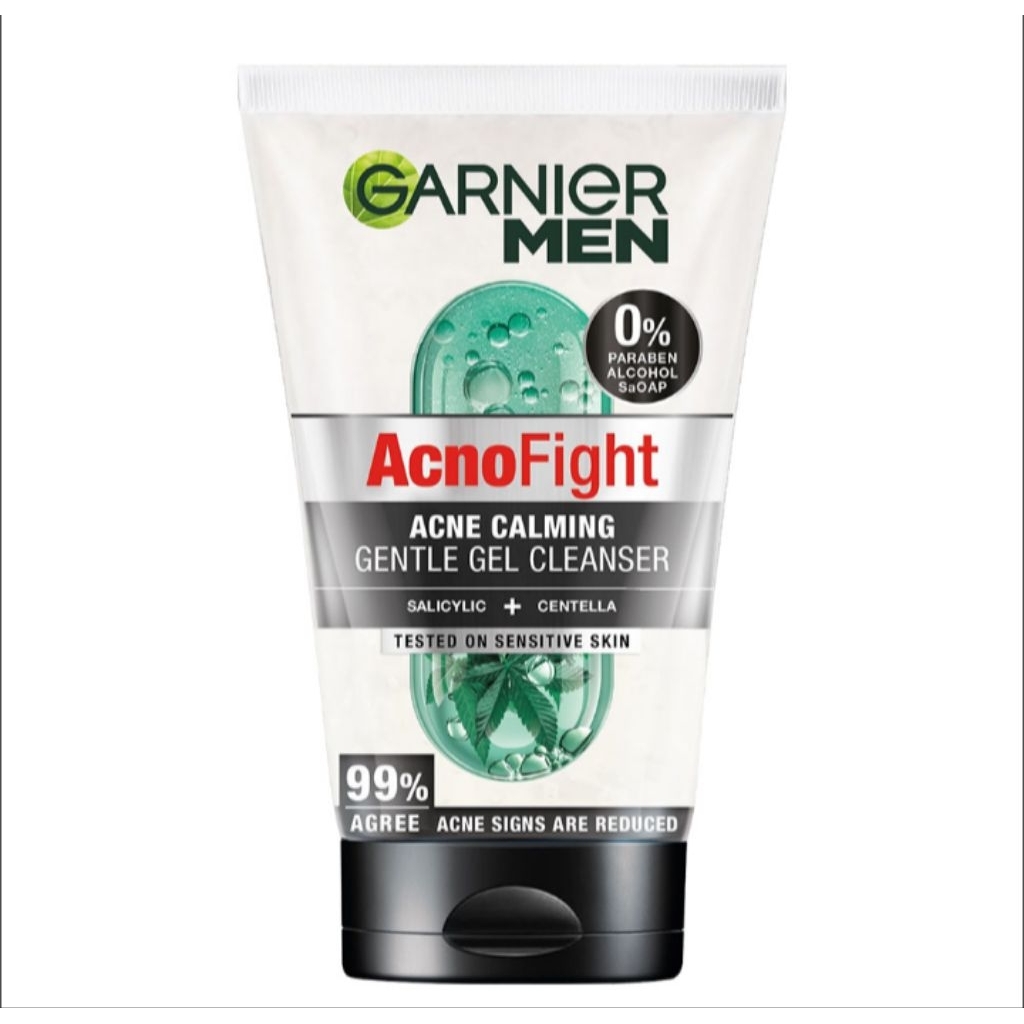 Garnier Men Acno Fight Pembersih Wajah Gel Acne Calming Gentle 100 ml