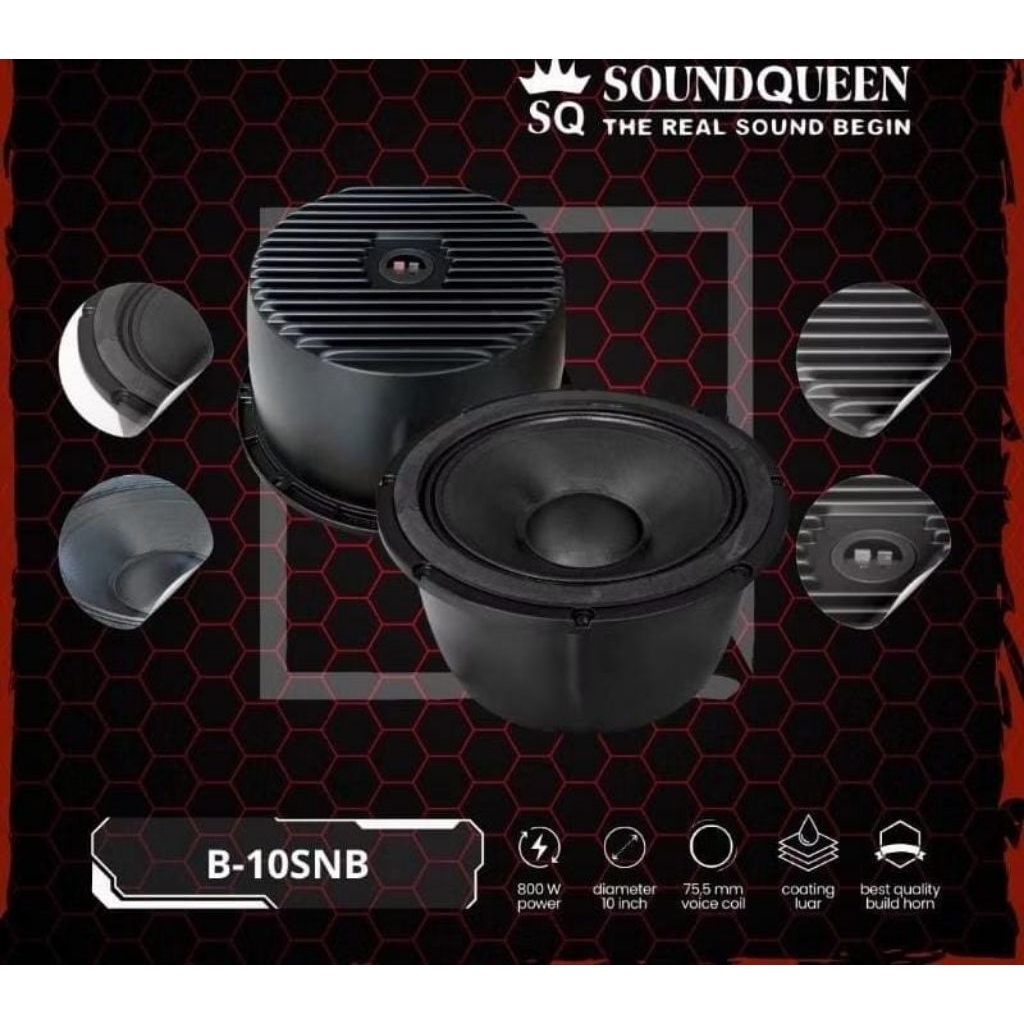 Speaker komponen SOUNDQUEEN 10 inch MR-301 / B-10SNB / MR-10 Original