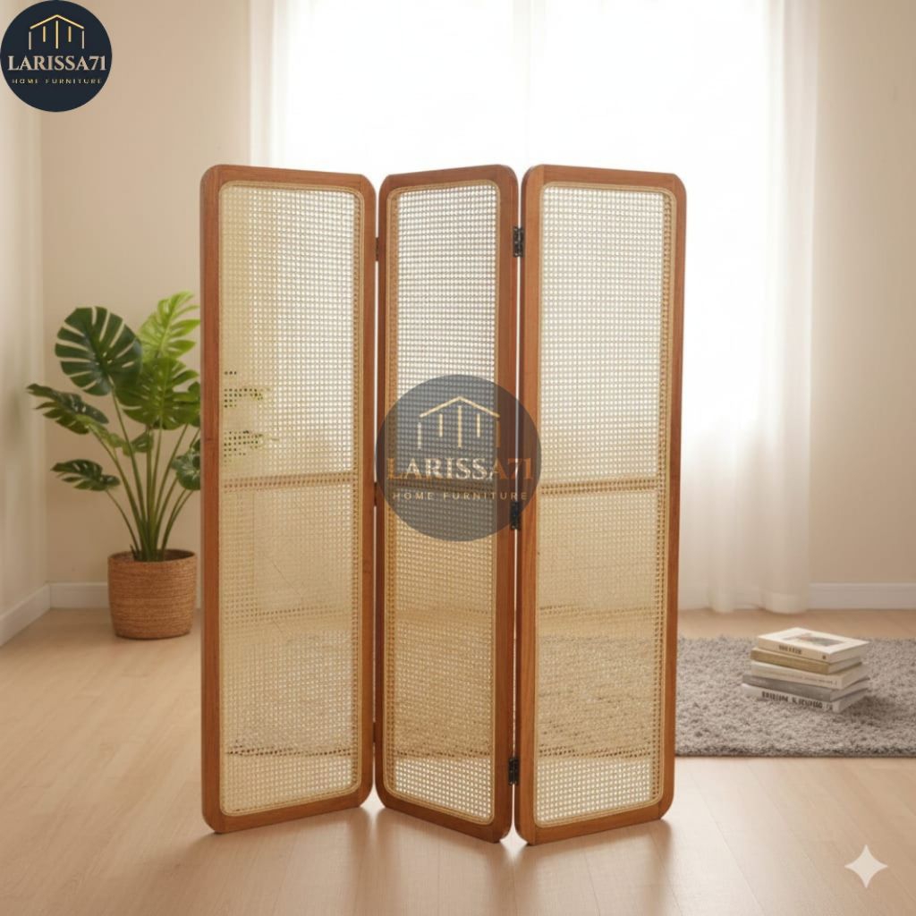 Pembatas Ruangan Rotan Sintetis Pemisah Ruangan Rotan Sintetis Natural