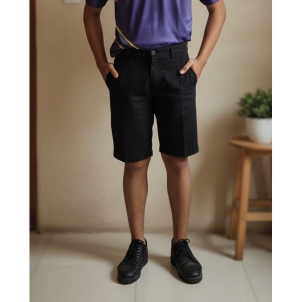 CELANA PENDEK DENIM BLACK HITAM EIGER UNTUK PRIA