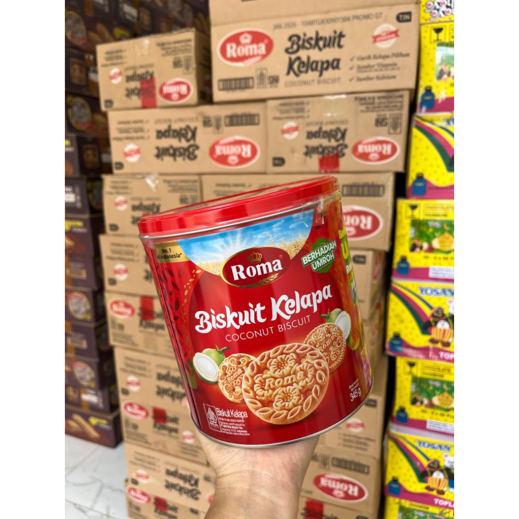 BISKUIT KELAPA KALENG/ROMA KELAPA KALENG/345g/JAJAN LEBARAN/1 dus isi 6 Kaleng/