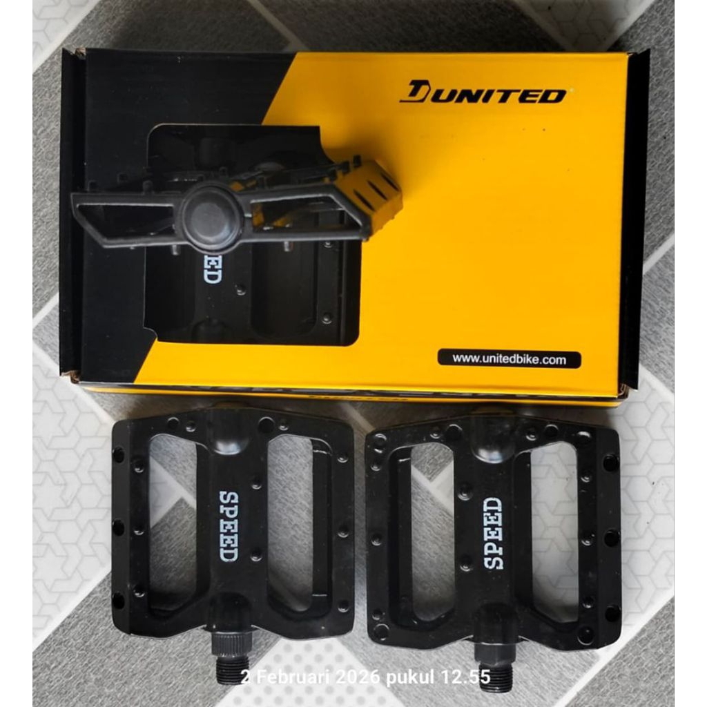 Pedal Sepeda Lebar MTB UNITED SPEED Road Bike Alloy Black